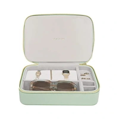 Image of Stackers Sage Green Travel Jewellery &amp; Accessories Box