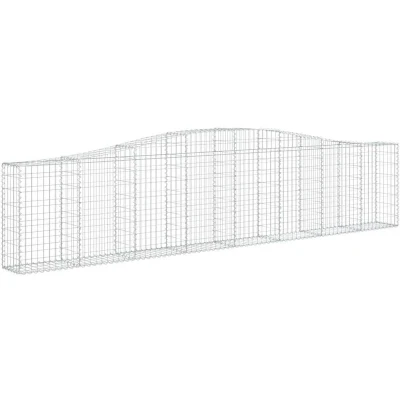 Image of vidaXL Arched Gabion Baskets 7 pcs 400x30x80/100 cm Galvanised Iron