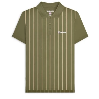 Image of Lambretta Mens Pins Polo Khaki/Cream XL