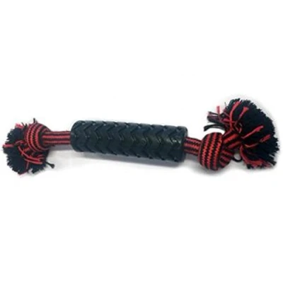 Image of Pet Brands Tough Tugger TPR Sleeved Rope Dog Toy, Black