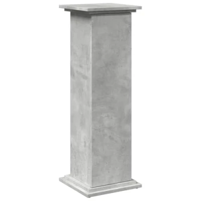 Image of vidaXL Display Stand/Storage Plant Shelf 3 Tier Concrete Grey Engineered Wood, 31 x 30 90 cm, Customisable Door, Home Decor Organizer