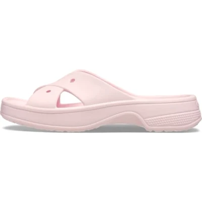 Image of Crocs Womens Cross Strap Pool slides, Women&#039;s, Size: 6, Pink milk Synthetics