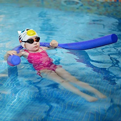 Image of ASAB Swimming Pool Noodle Swim Aid, Aqua Aerobics, Exercise Float Vertical Flexible, Soft &amp; Durable Foam Support For Kids and Adults (BLUE)