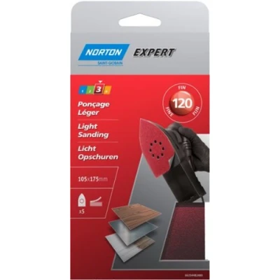 Image of Norton Sanding Strips for Electric Sander 175 x 454 mm Grain Size 120 Pack of 5