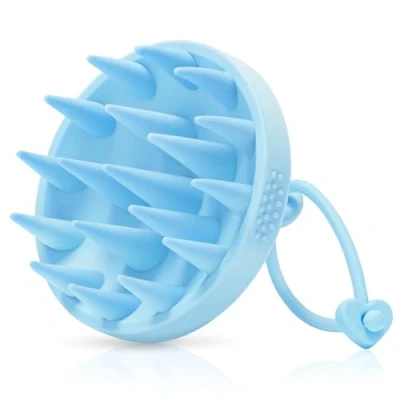 Image of Alyvisun Scalp Massager Brush, Soft Silicone Shampoo Brush for Hair Growth Head Relaxation &amp; Clean Exfoliator Blue