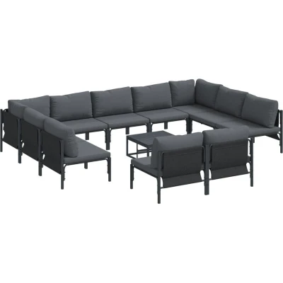 Image of Vidaxl Garden Sofa Set 12 pcs Anthracite Steel
