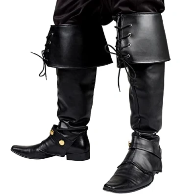 Image of Boland Black Pirate Boot Tops One Size, Costume Accessory for Adults Perfect Costumes, Carnival, and Themed Parties