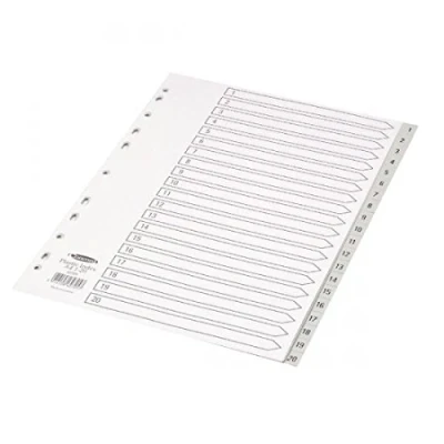 Image of Concord Grey Index Polypropylene 120 Micron Europunched 1 20 A4 Ref 62705