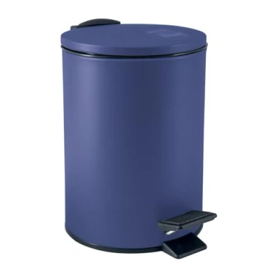 Image of Spirella Adelar Bin 3 Litres Stainless Steel with Automatic Close and Inner Bucket, Soft Close, Matte, Dark Blue