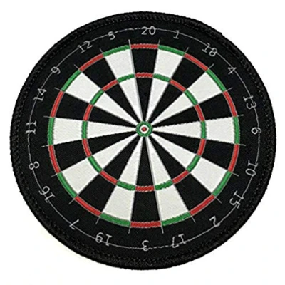 Image of Dartboard Patch (3.5 Inch) Woven Iron/Sew on Darts Badge Bullseye 180 Applique Emblem