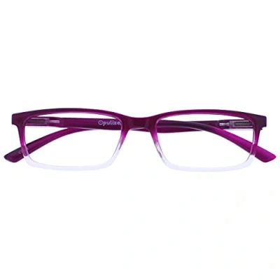 Image of OPULIZE See Blue Light Blocking Glasses Narrow Frame Reduces Glare Anti Headaches Improve Sleep Computer Gaming Purple Mens Womens B9 5