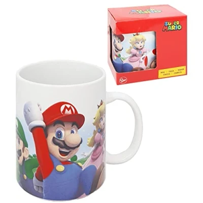 Image of Ceramic Mug, Mario, Super Plumber, Peach, Toad, Luigi, Yoshi, 310ml STT8605