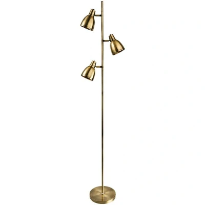 Image of Vogue 3 Light Floor Lamp Antique Brass, E14