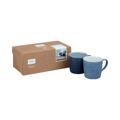 Image of Denby Studio Blue 2 Piece Ridged Mug Set