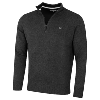 Image of Calvin Klein Mens 1/2 Zip CK Golf Sweater Charcoal Sport XXXXXL
