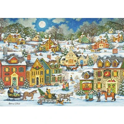 Image of Festive Village Deluxe Boxed Holiday Cards (Christmas Cards, Greeting Cards)