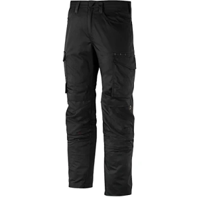 Image of Snickers Service Trousers+ Knee Pockets Black/Black 56