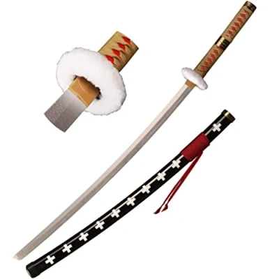 Image of KOGUMA Katana One Piece Wooden Trafalgar Law Sword Cosplay With Scabbard Replica Props 100cm