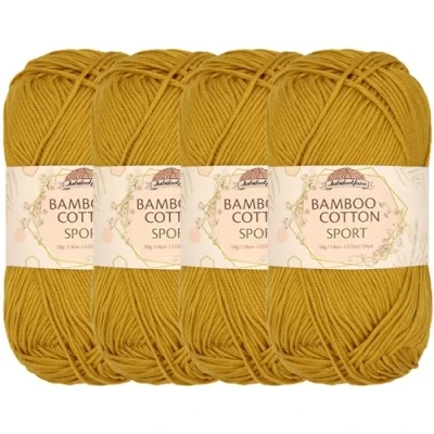 Image of JubileeYarn Bamboo Cotton Sport Yarn 50g/Skein Goldenrod 4 Skeins