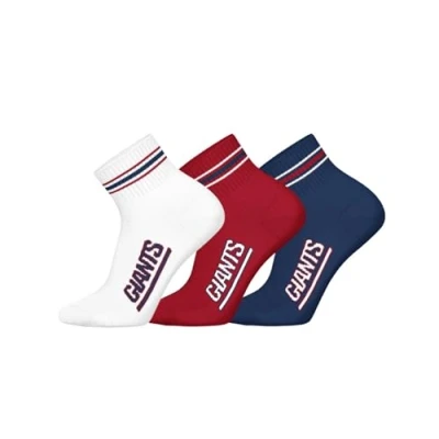 Image of NFL Unisex Ny Giants 3pk Quarter Socks Sport (Pack of 3)