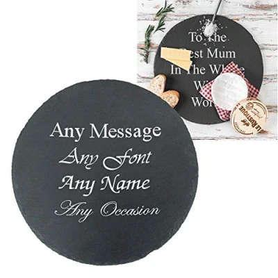 Image of Personalised Engraved Natural Slate Food &amp; Drinks Serving Platter