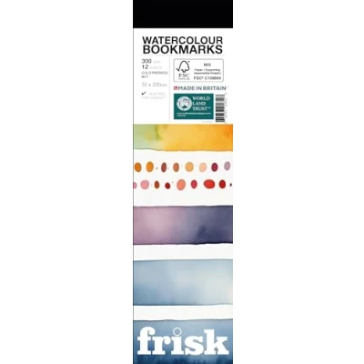 Image of Frisk Watercolour Bookmark Pad 300gsm Cold Pressed/Not 12sheets 55x200mm, White