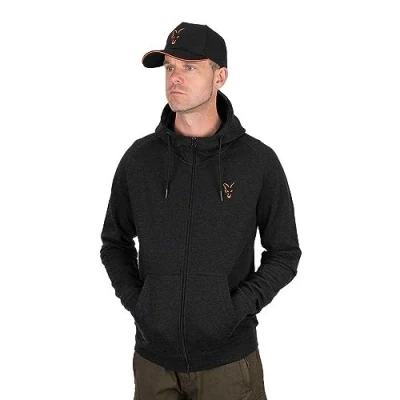 Image of Fox Collection LW Hoody Black &amp; Orange L Fishing zip jacket