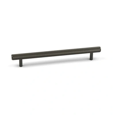 Image of 160mm Dark Grey Reeded Grooved Cabinet Bar Handle Cupboard Door Drawer Pull