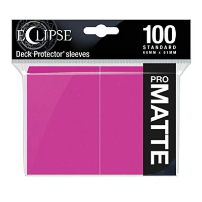Image of Ultra Pro E 15621 Eclipse Standard Matte Sleeves 100 Pack Hot Pink