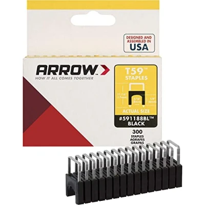 Image of Arrow 591188BL Insulated Staples (300) 6x8mm Black
