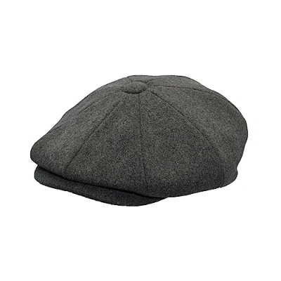 Image of WALKER AND HAWKES Men&#039;s Melton Wool Waterproof 8 Panel Bridgemoor Baker Boy Cap Grey Medium (58cm)