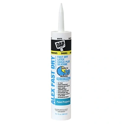 Image of Dap 18425 10.1 Oz White Alex Fast Dry Acrylic Latex Caulk Plus Sil