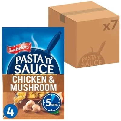 Image of Batchelors Pasta &#039;n&#039; Sauce Chicken &amp; Mushroom Ready Meal, 99 g Packet (Pack of 7)