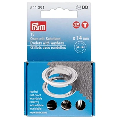 Image of Prym 542542 Eyelets with washers, 11 mm, red/Silver, can be Used The Vario Creative Tool, 14