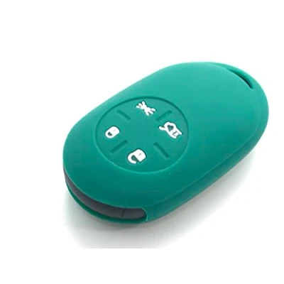 Image of Nordecco Silicone Key Fob Cover Protective Case Compatible With Fiat 500e Electric 2022 and Above (Dark Mint Green)