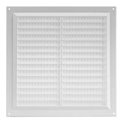 Image of White Plastic Air Vent Grille 250mm x Flat Louvre Duct Ventilation Cover.