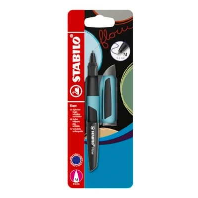 Image of STABILO Ballpoint Pen Flow Pack of 1 Puristblue including Blue Refill