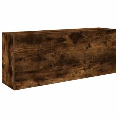 Image of vidaXL Bathroom Cabinet Smoked Oak 100 x 25 40 cm in Particle Board