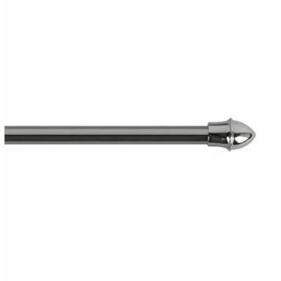 Image of Extendable 12mm Chrome Decorative Style Metal Curtain Cafe Rods (85cm 135cm)