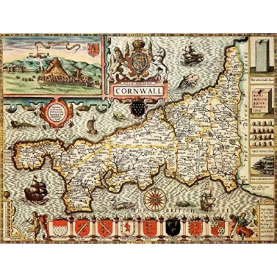Image of All Jigsaw Puzzles CORN1 Cornwall Historical Map 1000 Piece (1610)