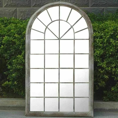 Image of vidaXL Rustic Arch Garden Mirror 60x116 cm for Indoor and Outdoor Use