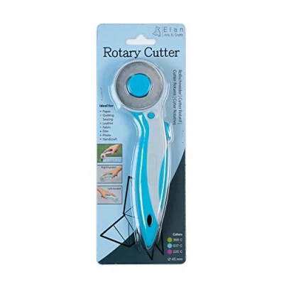 Image of Elan Rotary Cutters for Fabric Blue, Cutter Sewing, Wallpaper Tools, Used as Fabric, Blades 45mm, Cutting Wheel, Perfect Quilting Tools