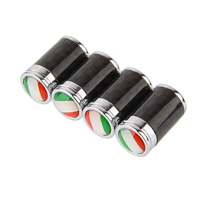 Image of HIGGER 4 Pcs/Set Italy flag Style Tire Valve Dust Caps Dustproof Cap Stem