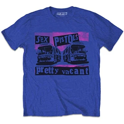 Image of The Sex Pistols Pretty Vacant Coaches Band Official Unisex Logo T Shirt blue, XL