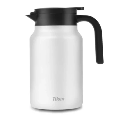 Image of Tiken 1.5L Thermal Coffee Carafe Jug, Double Walled Stainless Steel Insulated Vacuum Flask for Hot &amp;Cold Drinks