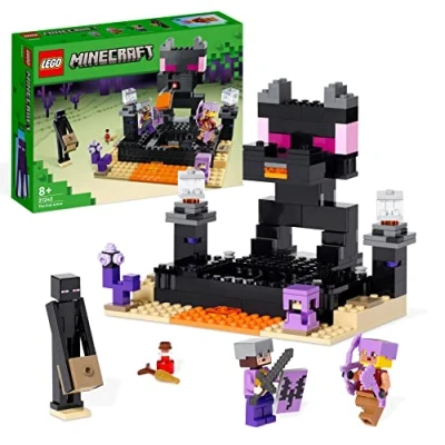 Image of LEGO Minecraft The End Arena, Player vs Battle Playset, Action Toys for Kids, Boys &amp; Girls 8 Plus Years Old, with Lava, Ender Dragon and Enderman Figures 21242