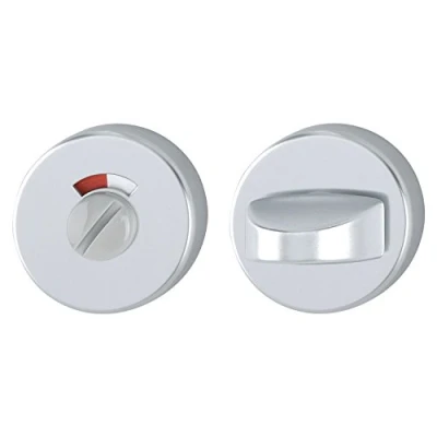 Image of HOPPE 2803608 Toilet Rosette Diameter 53 cm Height 9 Including VK Pin 5 x 65 mm Anodised Round Aluminium Bathroom 1 Pair, Anodized Silver