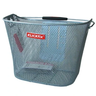 Image of KLICKfix Bike Bag Uni Basket, Feinma. Silver Handlebar 25 x 36 26 cm