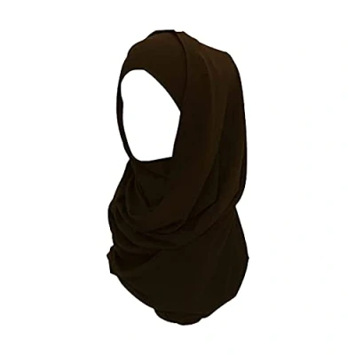 Image of KAV Women Plain Elegant Chiffon Head Scarf Hijab Silk Changer and Color Turban Light Large Maxi Hair Wrap Cover for Girls Shawl Piece (Dark Brown)
