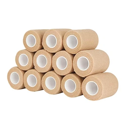 Image of PHYTOP Cohesive Bandages Vet Wrap, Elastic Self Adhesive Bandage Tape for Wrist &amp; Ankle Protection (Beige, 7.5cm x 4.5m)